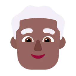 Man: Medium-Dark Skin Tone, White Hair — Microsoft