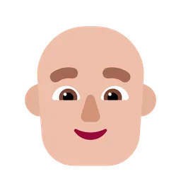 Man: Medium-Light Skin Tone, Bald — Microsoft