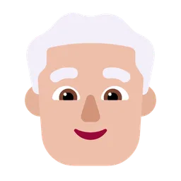 Man: Medium-Light Skin Tone, White Hair — Microsoft