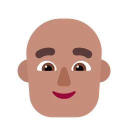 Man: Medium Skin Tone, Bald — Microsoft