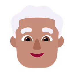 Man: Medium Skin Tone, White Hair — Microsoft
