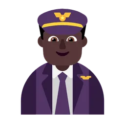 Man Pilot: Dark Skin Tone — Microsoft