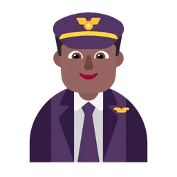 Man Pilot: Medium-Dark Skin Tone — Microsoft