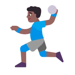 Man Playing Handball: Medium-Dark Skin Tone — Microsoft