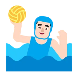 Man Playing Water Polo: Light Skin Tone — Microsoft