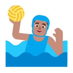Man Playing Water Polo: Medium Skin Tone — Microsoft