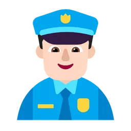Man Police Officer: Light Skin Tone — Microsoft