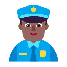 Man Police Officer: Medium-Dark Skin Tone — Microsoft