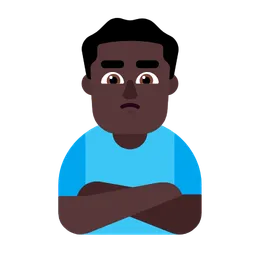 Man Pouting: Dark Skin Tone — Microsoft