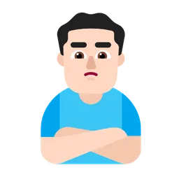 삐죽거리는 남자: 밝은 피부 톤 — Microsoft