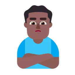Man Pouting: Medium-Dark Skin Tone — Microsoft