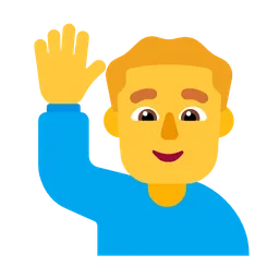 손을 들어 올리는 남자 — Microsoft