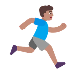 Man Running Facing Right: Medium Skin Tone — Microsoft