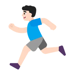Man Running: Light Skin Tone — Microsoft