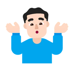 어깨를 으쓱하는 남자: 밝은 피부 톤 — Microsoft