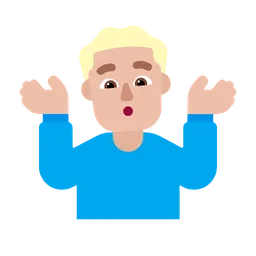 어깨를 으쓱하는 남자: 중간 밝은 피부 톤 — Microsoft