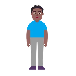 Man Standing: Medium-Dark Skin Tone — Microsoft