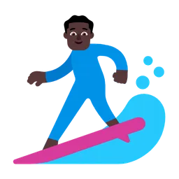 Man Surfing: Dark Skin Tone — Microsoft