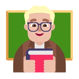 남자 선생님: 중간 밝은 피부 톤 — Microsoft