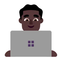 Man Technologist: Dark Skin Tone — Microsoft