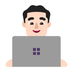 Man Technologist: Light Skin Tone — Microsoft