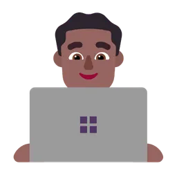 Man Technologist: Medium-Dark Skin Tone — Microsoft