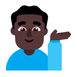 Man Tipping Hand: Dark Skin Tone — Microsoft
