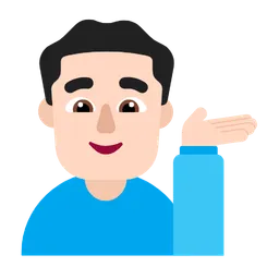 손을 내미는 남자: 밝은 피부 톤 — Microsoft