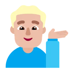 Man Tipping Hand: Medium-Light Skin Tone — Microsoft
