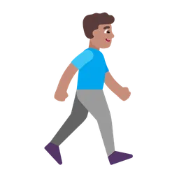 Man Walking Facing Right: Medium Skin Tone — Microsoft