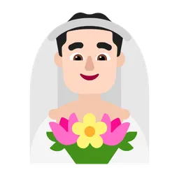 Man with Veil: Light Skin Tone — Microsoft