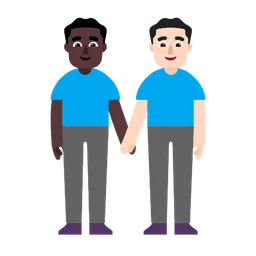 Men Holding Hands: Dark Skin Tone, Light Skin Tone — Microsoft