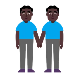 Men Holding Hands: Dark Skin Tone — Microsoft