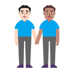 Men Holding Hands: Light Skin Tone, Medium Skin Tone — Microsoft