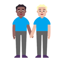 Men Holding Hands: Medium-Dark Skin Tone, Medium-Light Skin Tone — Microsoft