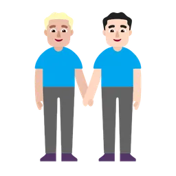 Men Holding Hands: Medium-Light Skin Tone, Light Skin Tone — Microsoft