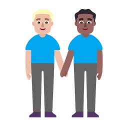 Men Holding Hands: Medium-Light Skin Tone, Medium-Dark Skin Tone — Microsoft