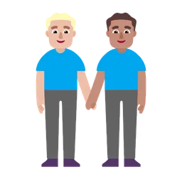 Men Holding Hands: Medium-Light Skin Tone, Medium Skin Tone — Microsoft