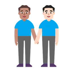 Men Holding Hands: Medium Skin Tone, Light Skin Tone — Microsoft