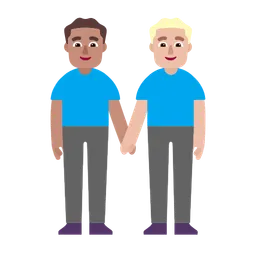 Men Holding Hands: Medium Skin Tone, Medium-Light Skin Tone — Microsoft