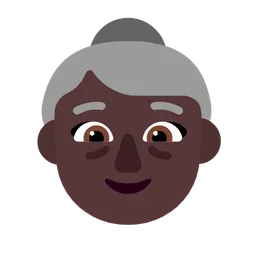 Old Woman: Dark Skin Tone — Microsoft