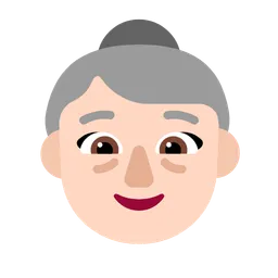 Old Woman: Light Skin Tone — Microsoft