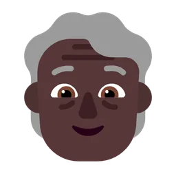Older Person: Dark Skin Tone — Microsoft