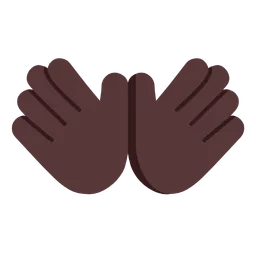 Open Hands: Dark Skin Tone — Microsoft