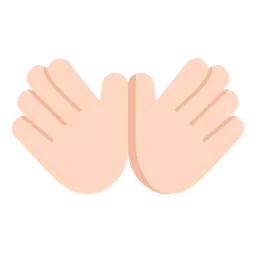 Open Hands: Light Skin Tone — Microsoft