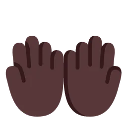 Palms Up Together: Dark Skin Tone — Microsoft