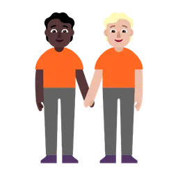 People Holding Hands: Dark Skin Tone, Medium-Light Skin Tone — Microsoft