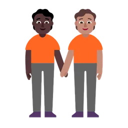 People Holding Hands: Dark Skin Tone, Medium Skin Tone — Microsoft