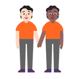 People Holding Hands: Light Skin Tone, Medium-Dark Skin Tone — Microsoft