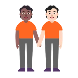 People Holding Hands: Medium-Dark Skin Tone, Light Skin Tone — Microsoft
